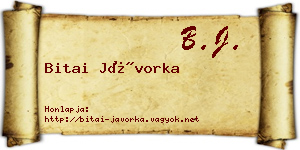 Bitai Jávorka névjegykártya
